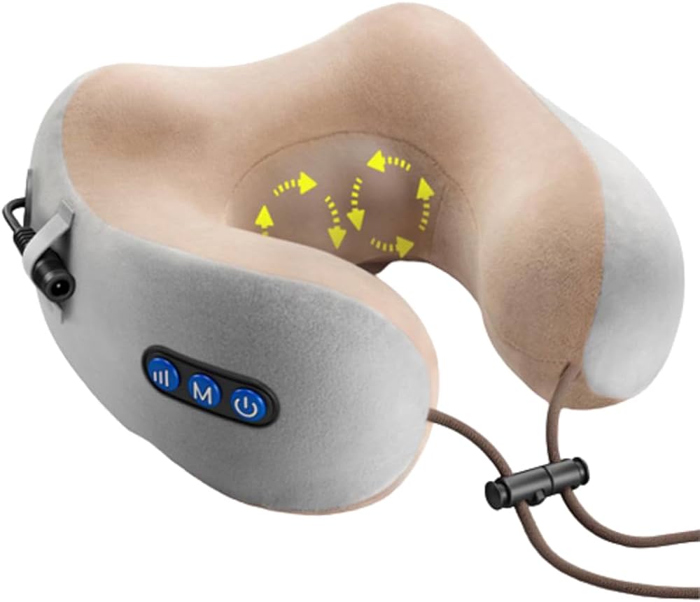 Portable Rechargeable U-Shaped Massage Pillow Car Cervical Massage Pillow